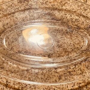 Made in France, clear oval salad plate/serving dish. Set of 4